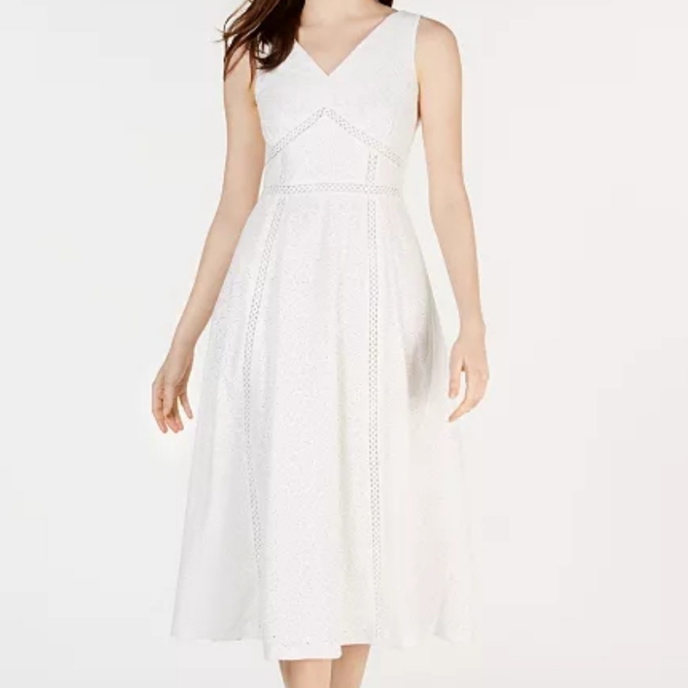 Calvin Klein Eyelet Fit & Flare Dress (NEVER WORN)